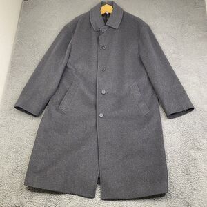 Brooks Brothers Coat Mens 42 Large Gray Wool Overcoat Made Italy Classic Formal